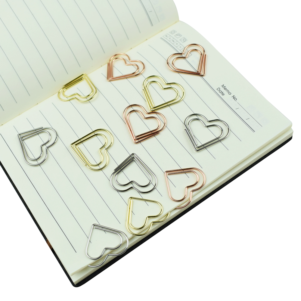 Binder Clip Assorted - 12-teiliges Set Herz-Büroklammern Bunte Binderklammern für