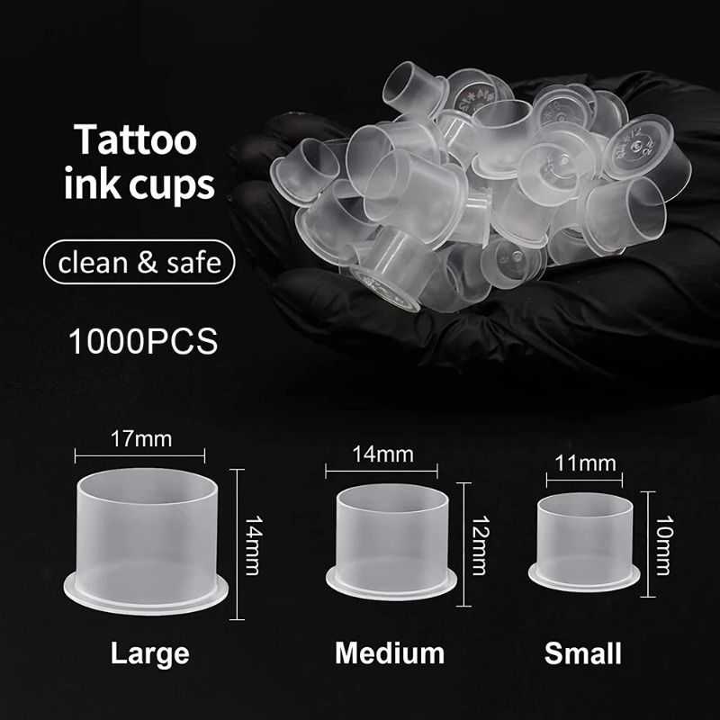 Calligraphy Ink Bottle - 100 Stück Plastik-Tattoo-Tintenbehälter 17mm 14mm 11mm