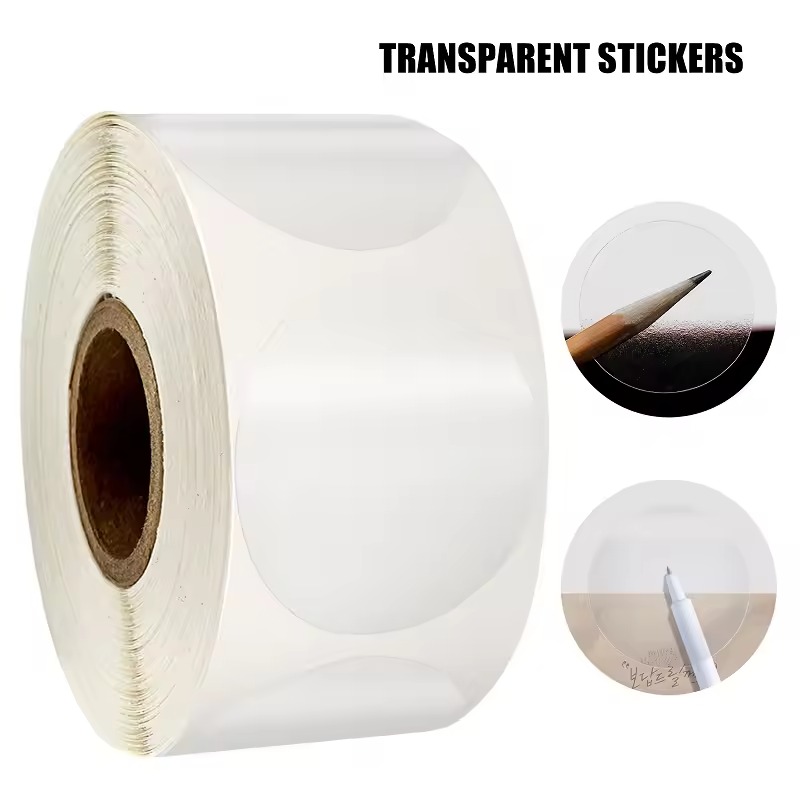 Sticker Label Roll - Transparenter runder Aufkleber, selbstklebende Siegelaufkleber, Umschlag,