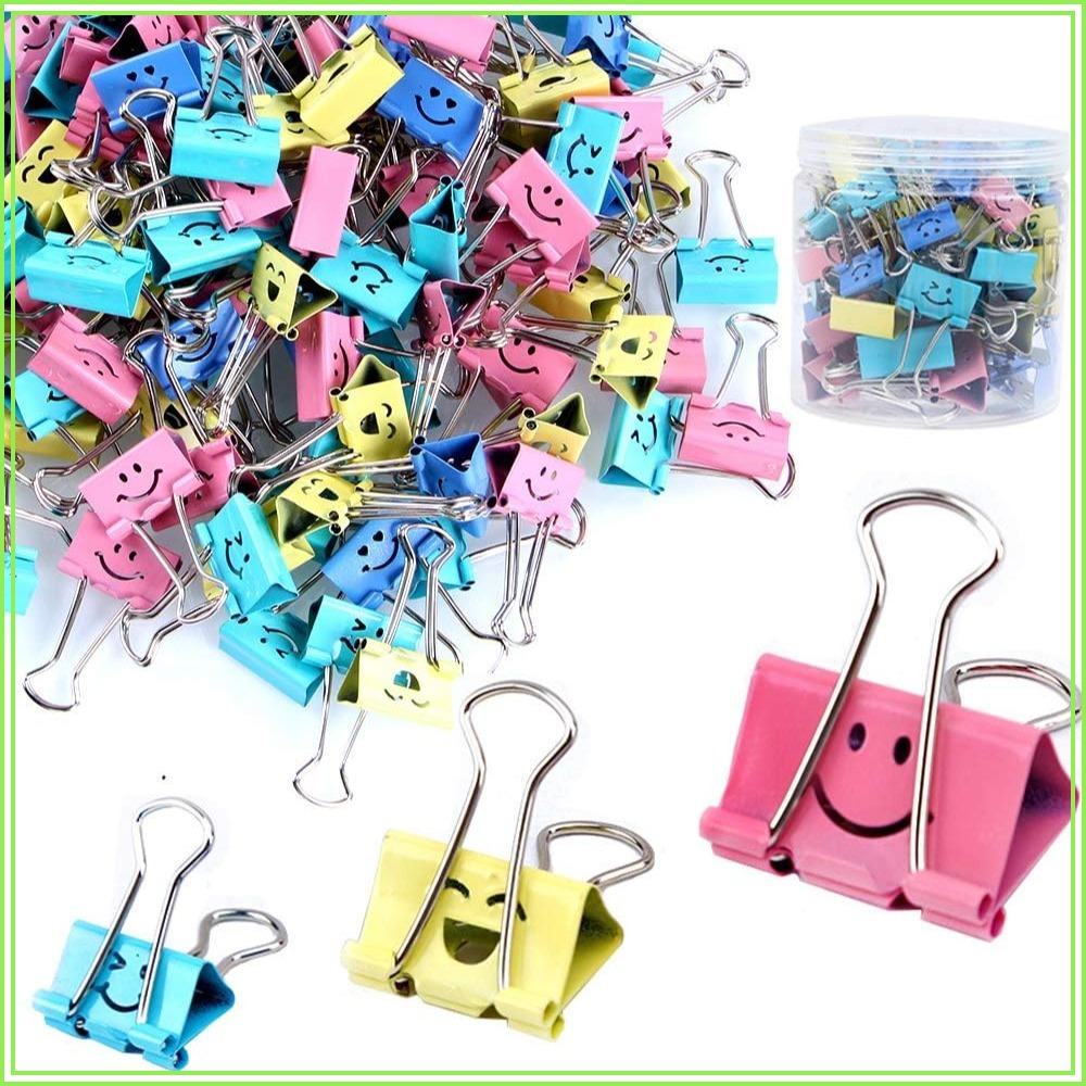Binder Clip Assorted - 80 Stück verschiedene Büroklammern, niedliche Papierklammern